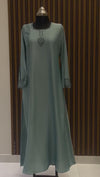 Sophisticated Steel Teal Nida Abaya - 54" Inch