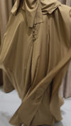 Rusty Gold Abaya Set - Length: 54 (3 Pieces: Abaya, Niqab, Hijab)