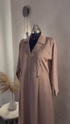 Beige Color Coat Abaya - Length: 52''