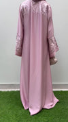 Ballet Pink Embroidered Abaya | Soft Nida Fabric | Modest Wear 2025