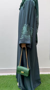 Bottle Green Embroidered Abaya | Premium Nida Fabric | Modest Wear 2025