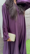 Eggplant Embroidered Abaya | Elegant Nida Fabric | Modest Wear 2025