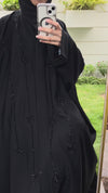 Elegant Black Nida Abaya – Classic Full-Length Design