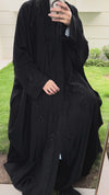 Elegant Black Nida Abaya – Classic Full-Length Design