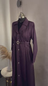 Magenta Purple Coat Abaya - Length: 52''