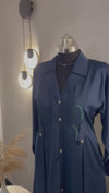 Midnight Blue Coat Abaya - Length: 52''