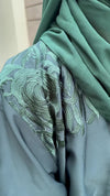 Bottle Green Embroidered Abaya | Premium Nida Fabric | Modest Wear 2025