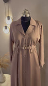 Beige Color Coat Abaya - Length: 52''