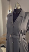 Steel Grey Coat Abaya - Length: 52''